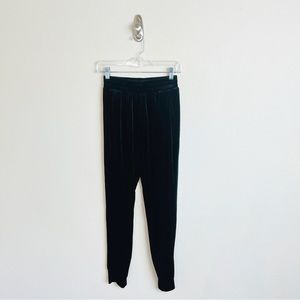 Luxe Apothetique Black Velvet Stretchy Skinny Joggers Pants Trousers